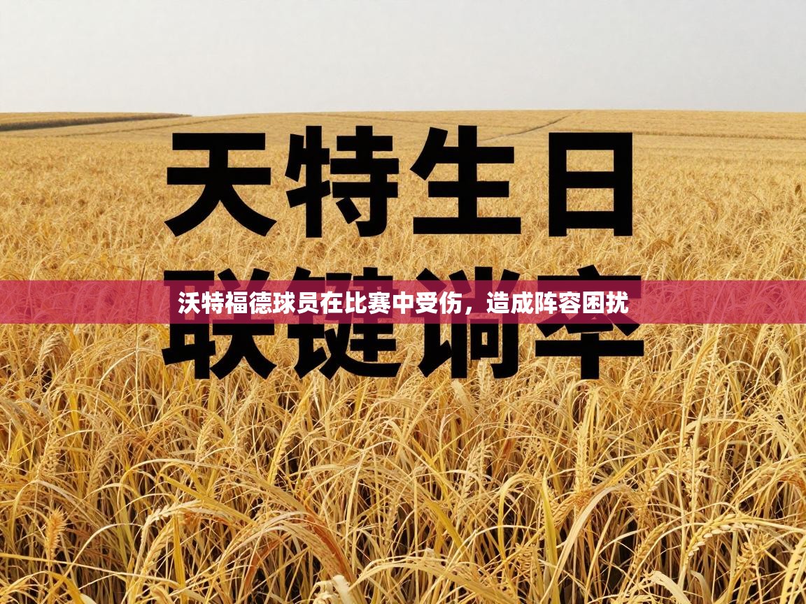 沃特福德球员在比赛中受伤，造成阵容困扰