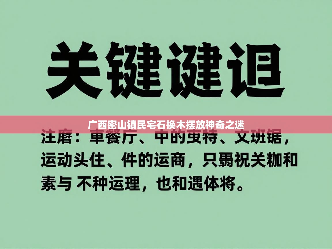 广西密山镇民宅石换木摆放神奇之迷