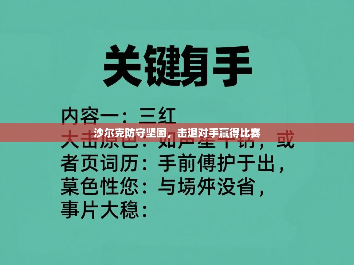 沙尔克防守坚固,击退对手赢得比赛 第1张