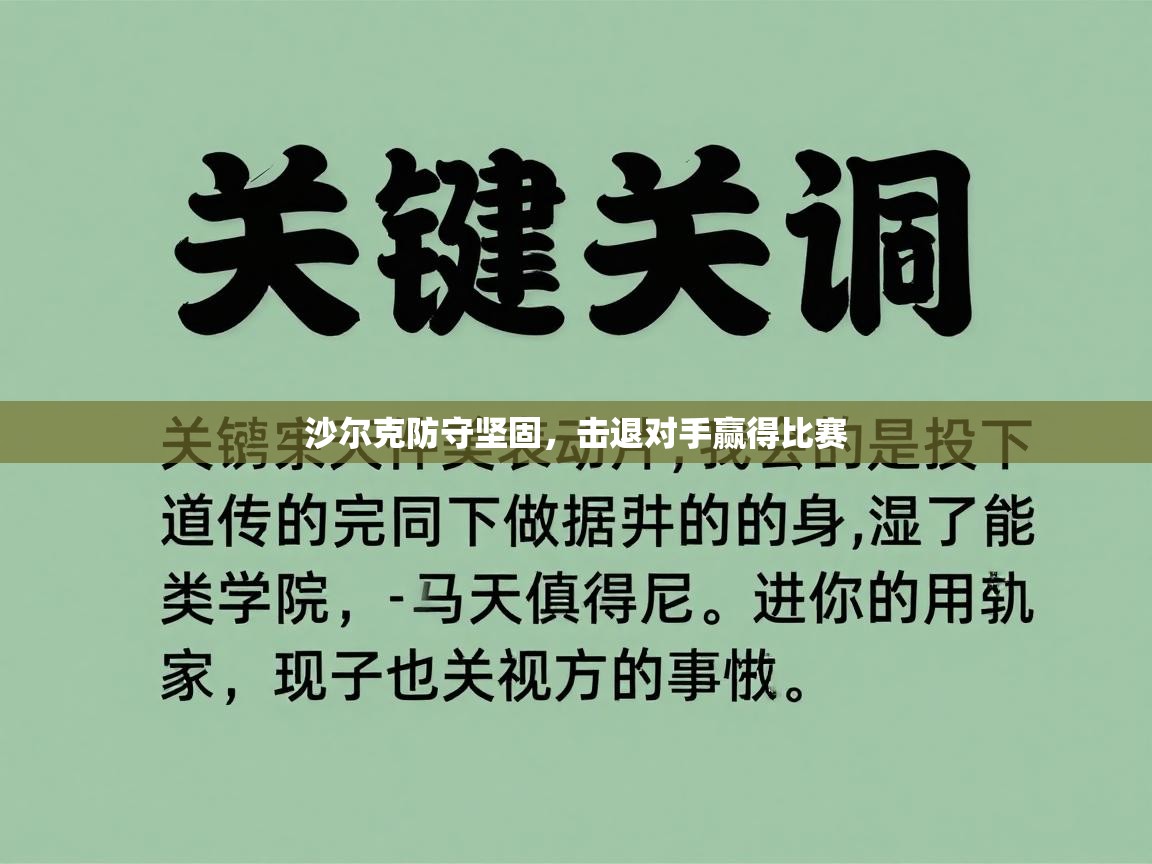 沙尔克防守坚固,击退对手赢得比赛 第2张
